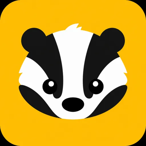 Badgee logo — a badger's face on a yellow circle